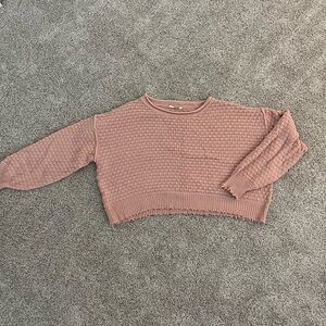 Pale pink crop sweater